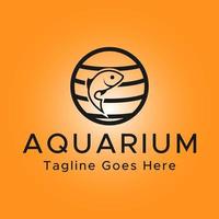 Aquarium-Logos.Angeln-Logo. schwarze Farbe. minimalistisches abstraktes Logo. vektor