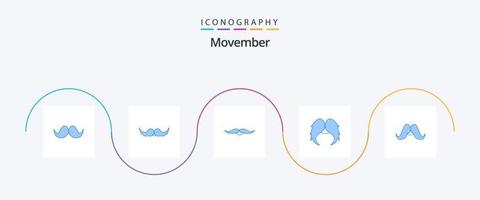 Movember blå 5 ikon packa Inklusive . vektor