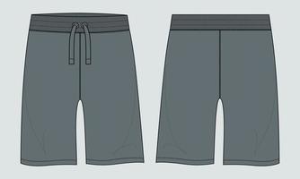 svettas jersey shorts flämta vektor mode platt skiss mall.
