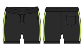 Sweat Jersey Shorts Hose Vektor Mode flache Skizzenvorlage.