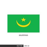 mauretanien quadratische flagge auf weißem hintergrund und angeben ist vektor eps10.