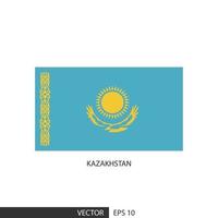 kasachstan quadratische flagge auf weißem hintergrund und angeben ist vektor eps10.