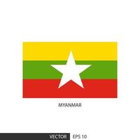 myanmar fyrkant flagga på vit bakgrund och specificera är vektor eps10.