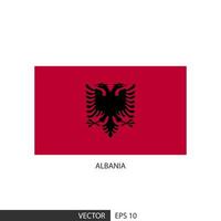 albanien quadratische flagge auf weißem hintergrund und angeben ist vektor eps10.