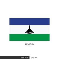 lesotho-quadratische flagge auf weißem hintergrund und angeben ist vektor eps10.