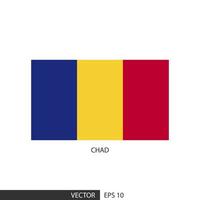 Tschad quadratische Flagge auf weißem Hintergrund und angeben, ist Vektor eps10.