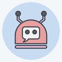 Symbol-Chatbot. im Zusammenhang mit dem Symbol für maschinelles Lernen. Farbe Mate-Stil. einfaches Design editierbar. einfache Abbildung. einfache Vektorsymbole vektor