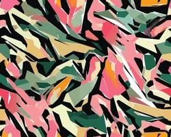 färgrik kamouflage safari mönster. illustration för tapet, tyger, omslag, vykort, hälsning kort, bröllop inbjudningar, banderoller, webb. vektor