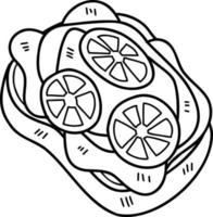 hand gezeichnete sandwich geschnittene illustration vektor