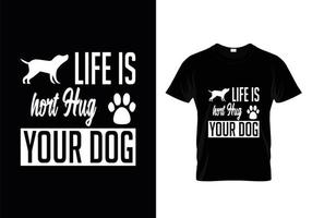 hund t-shirt design. tassdesign för hundälskare. säger - min hund tycker att jag är fantastisk. vektor
