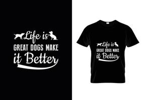 Hunde-T-Shirt-Design. Pfotendesign für Hundeliebhaber. Sprichwort - mein Hund findet mich toll. vektor