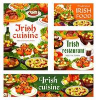 irisches Fleisch-, Gemüse- und Fischmehl mit Desserts vektor