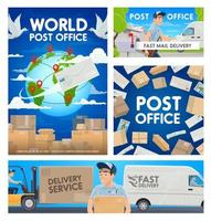 Postamt, Postzustellung, Postbotendienst vektor