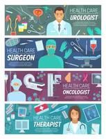 medicinsk doktorer av kirurgi, urologi och onkologi vektor