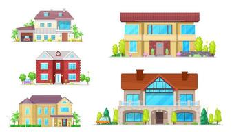 Wohnhäuser, Cottages, Dorfhäuser und Villen vektor