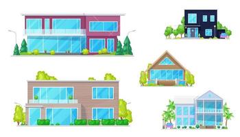 Herrenhäuser, Reihenhäuser und Einfamilienhäuser vektor