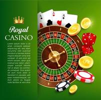 Online-Casino-Roulette und Chips. Glücksspiele vektor