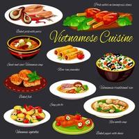 vietnamesische küche restaurantgerichte vektorset vektor