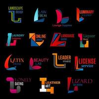 l kreative moderne Corporate-Identity-Icons gesetzt vektor