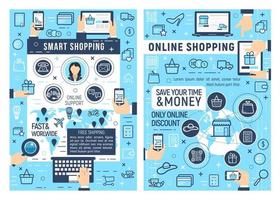 Online-Shopping und E-Commerce-Geschäft vektor