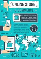 Online-Shop und E-Commerce-Internettechnologie vektor