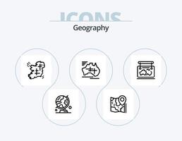 Geografie-Line-Icon-Pack 5 Icon-Design. Meer. Urlaub. Google. irisch. Lage vektor