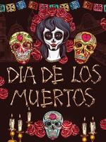 dia de muertos mexikansk calavera skalle symboler vektor