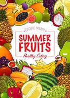 Vektor-Poster mit tropischen süßen Früchten vektor
