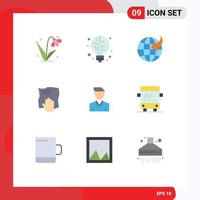 9 kreativ ikoner modern tecken och symboler av man konto klot skrubba hushållsarbete redigerbar vektor design element