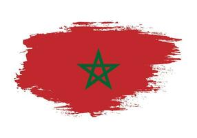 Pinselstrich kostenloser Vektor der marokkanischen Flagge