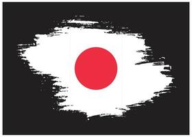 tjock borsta stroke japan flagga vektor