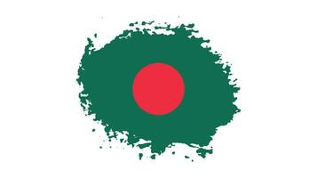 Grunge-Pinselstrich Bangladesch-Flaggenvektor vektor