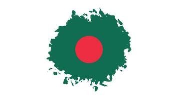 Grunge-Pinselstrich Bangladesch-Flaggenvektor vektor