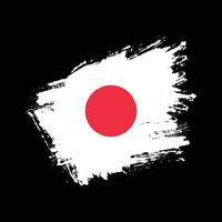 flache Grunge-Textur abstrakter japanischer Flaggenvektor vektor