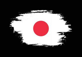 malen sie grunge pinselstrich japan flag vektor