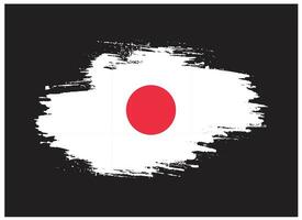 måla bläck borsta stroke japan flagga vektor