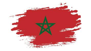 Grunge Textur Splash Marokko Flagge Vektor