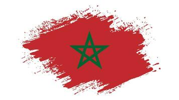 urblekt grunge textur marocko professionell flagga design vektor