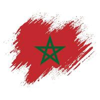 Grunge-Textur beunruhigter Vektor der marokkanischen Flagge