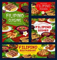 philippinische Küche asiatischer Lebensmittelvektor vektor