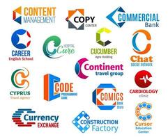 företag ikoner, brev c företags- identitet vektor