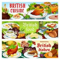 britische küche vektor englische gerichte banner