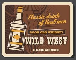 Whiskey-Bar-Salon, Wildwest-Cowboy-Kneipe vektor