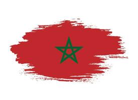 dicker pinselstrich marokko flaggenvektor vektor