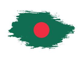 grunge borsta stroke bangladesh flagga vektor