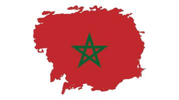 abstrakt borsta stroke marocko flagga vektor