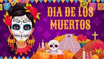 dia de los muertos mexikanischer religiöser tag der toten vektor