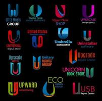 u Briefsymbole, modernes Corporate Identity Design vektor