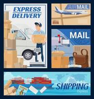 Fracht- und Postpaketzustellung, Kurierdienst vektor