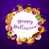 lura eller behandla baner, halloween fest sötsaker vektor